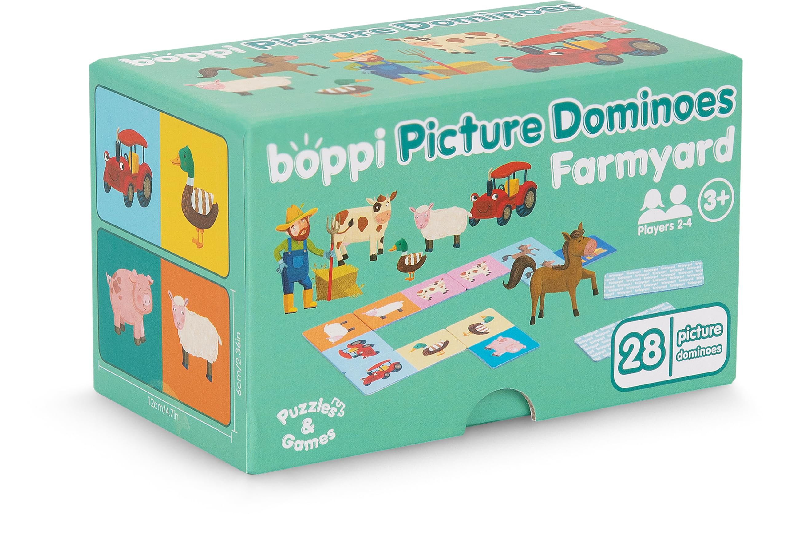 boppi Zestaw domino gra obrazkowa dla małych dzieci – kolorowe domino Montessori/STEM Domino dla dzieci w wieku od 3 lat