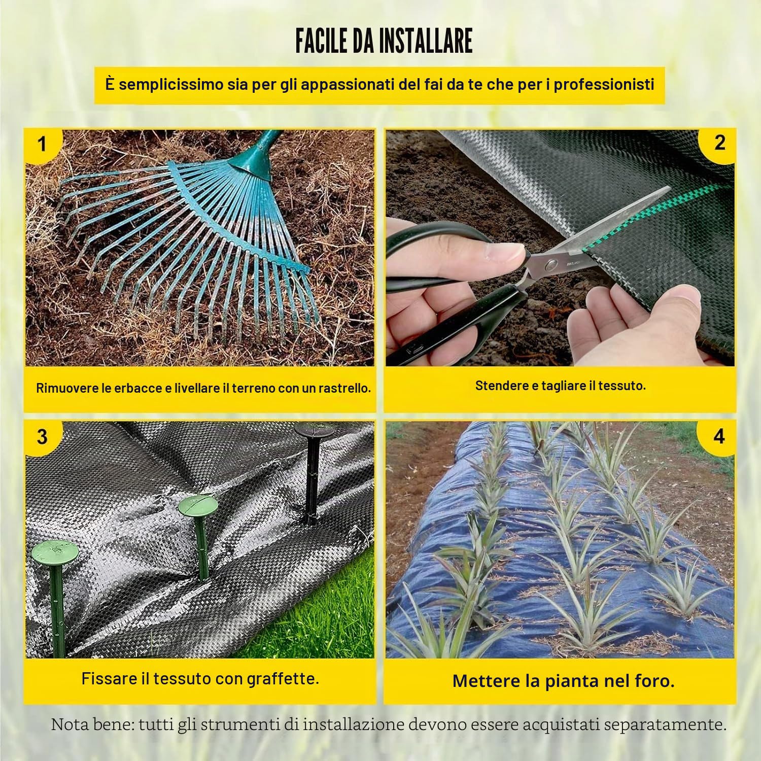 VEVOR Telo Pacciamatura Anti Infestanti, 200g/㎡ PP Barriera di Tessuto per Erbacce Paesaggistico da Giardino Protezione di Suolo UV Tessuto Polietilene 1,2 x 30,5 m, Tessuto Geotessile per Giardino