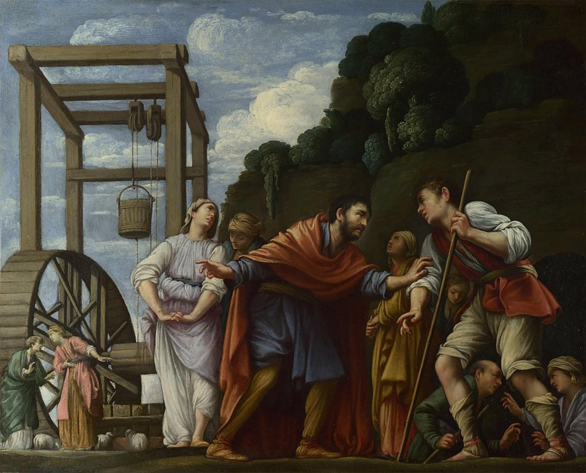 POSTERIIk Vintage Art Print Images Pictures Print Moses Defending the Daughters of Jethro by Carlo Saraceni Modern Colour Posters for Office Home Decor 60x90cm