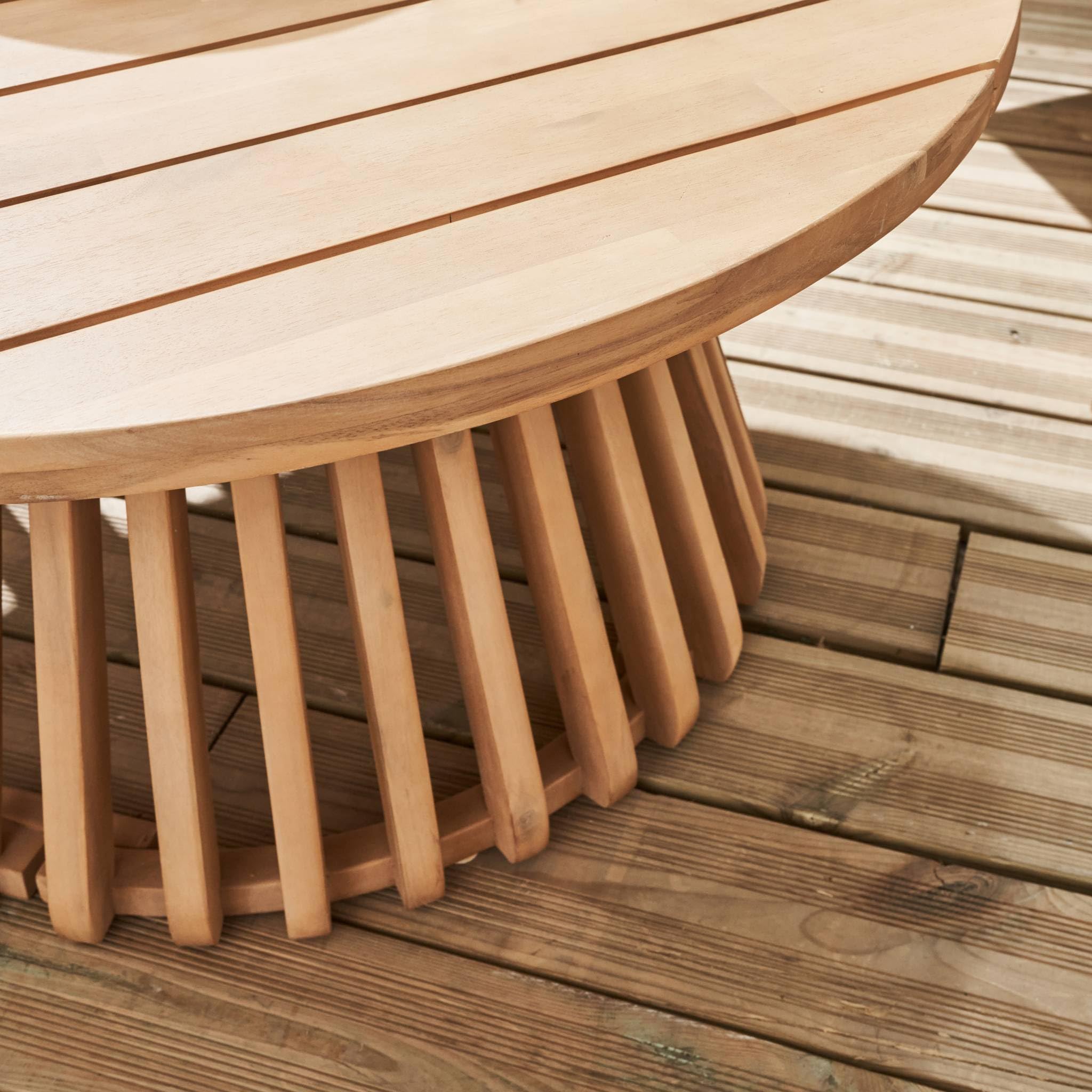 sweeek - Table Basse de Jardin Ronde en Bois d'acacia. intérieur/extérieur Ø80cm