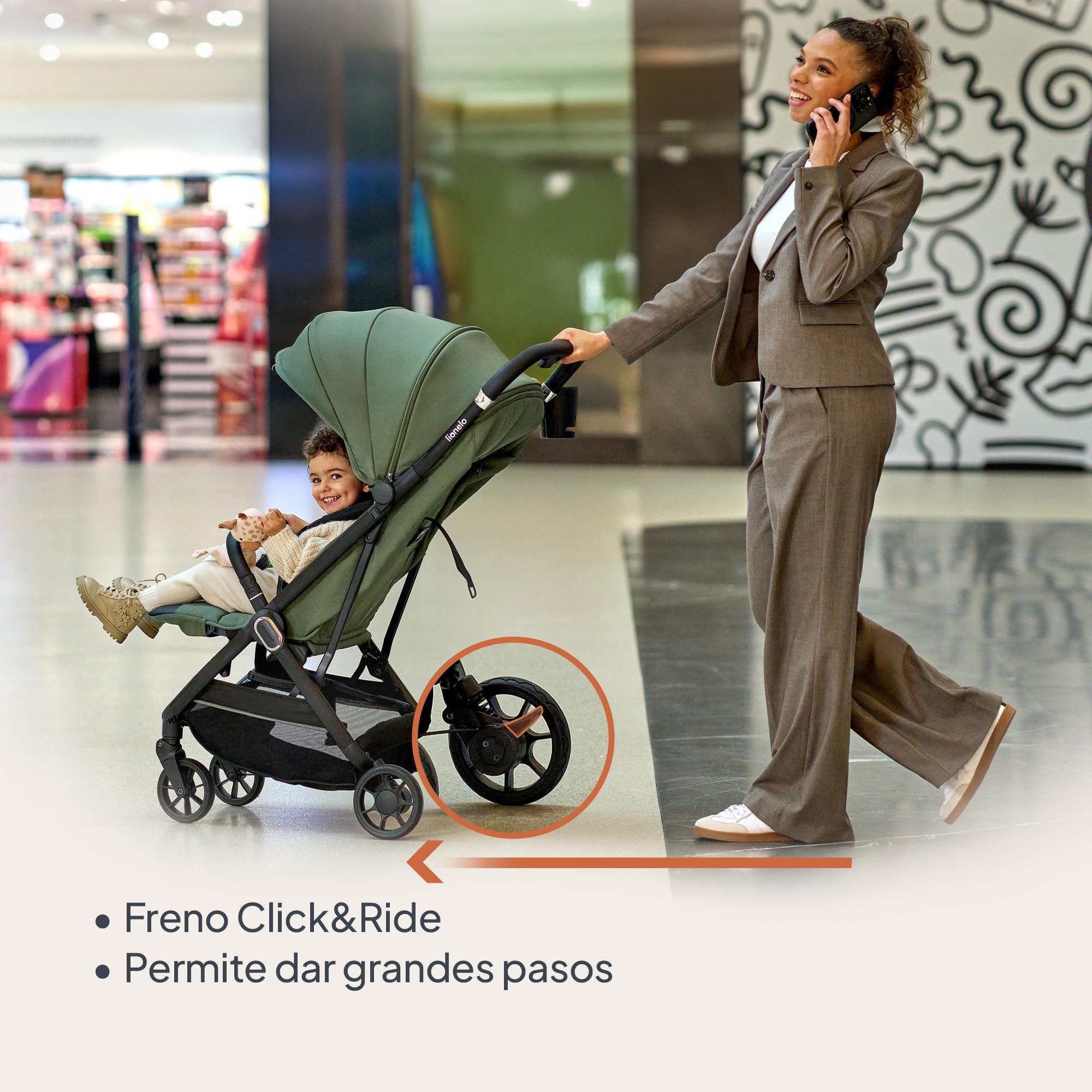 LIONELO Silla Paseo Ligera Bess hasta 22 kg de 6 m a 4 años Ruedas giratorias PU 360° Plegado con una Sola Mano, Respaldo Ajustable, Capota Impermeable Ligera 7,5 kg Cesta de la Compra | De 6 m a 4 años Ruedas Giratorias PU 360° Plegado con una Sola Mano,