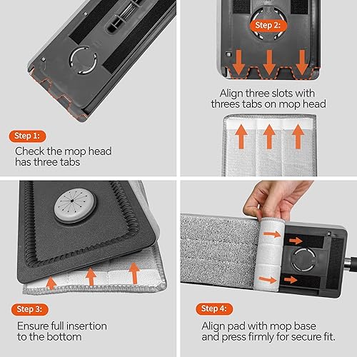 Miniatura 9 de Trapeador compacto y cubeta  Trapeador plano y cubo con escurridor manos libres  Trapeador húmedo y seco para apartamento hogar, caravana, ventanas,