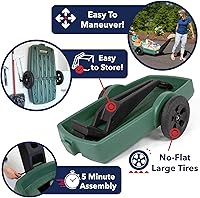 Vista 4 de Simplay3 Carrito para exteriores para patio y jardín, mango largo, fácil de girar, 2 ruedas, carrito de plástico resistente para el patio trasero