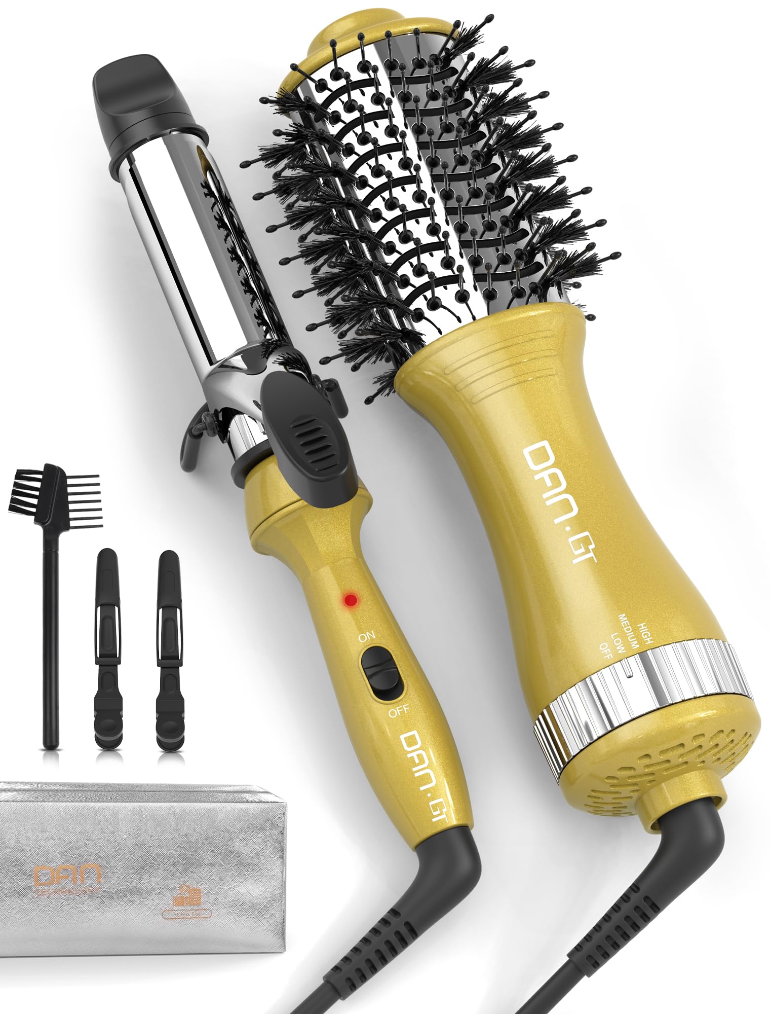 Amazon.com : DAN Technology Hair Dryer Brush & Mini Curling Wand