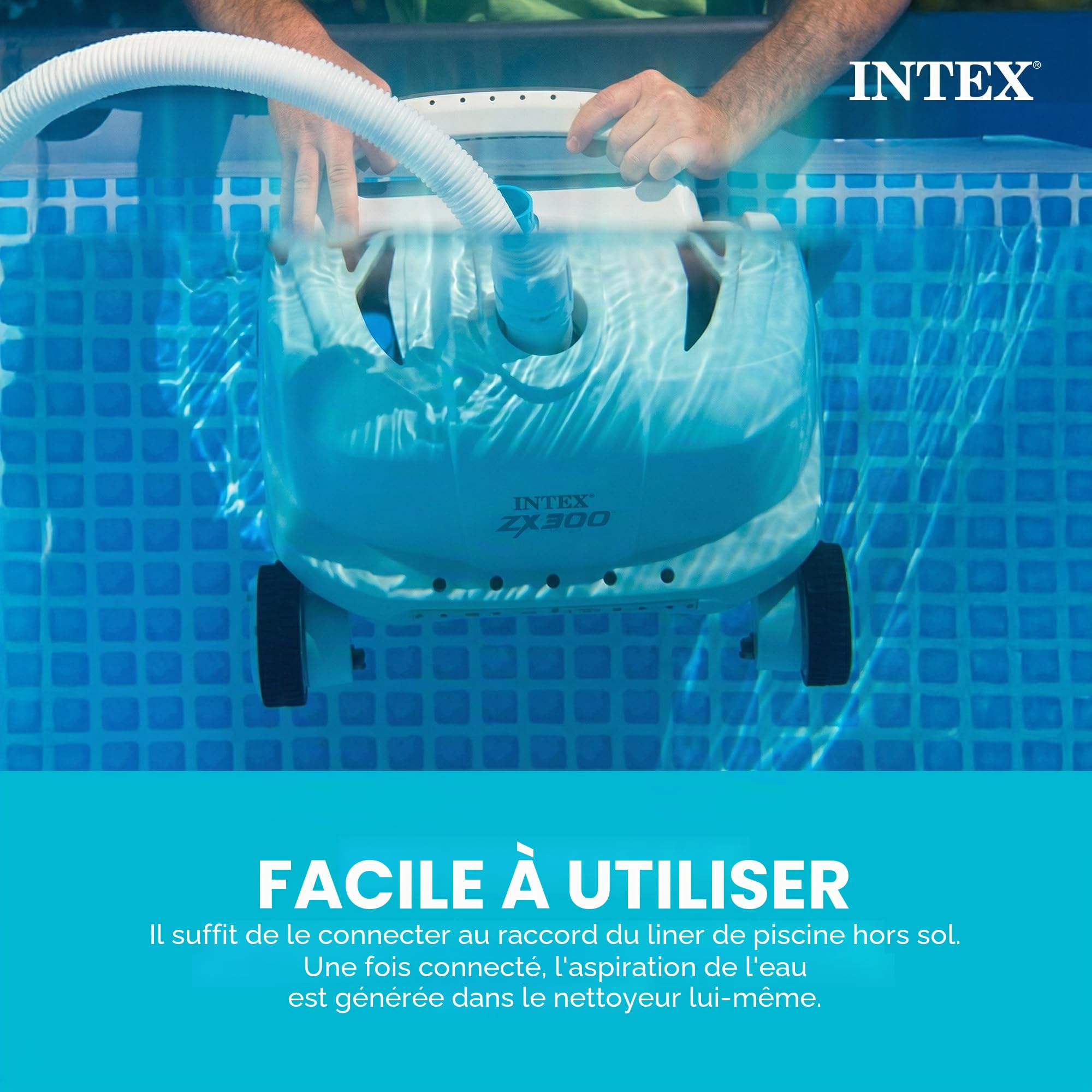 Intex 28005E ZX300 Deluxe Nettoyeur Automatique de Piscine, Gris