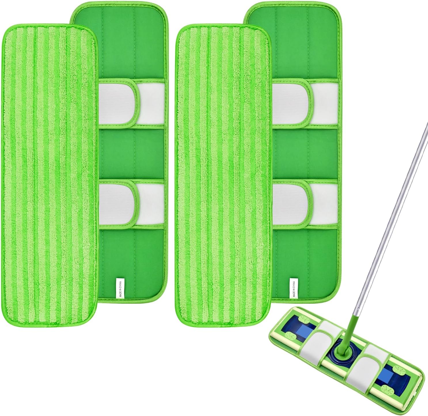4 Pack Microfiber Mop Pads for Swiffer XL Mops Reusable Wet