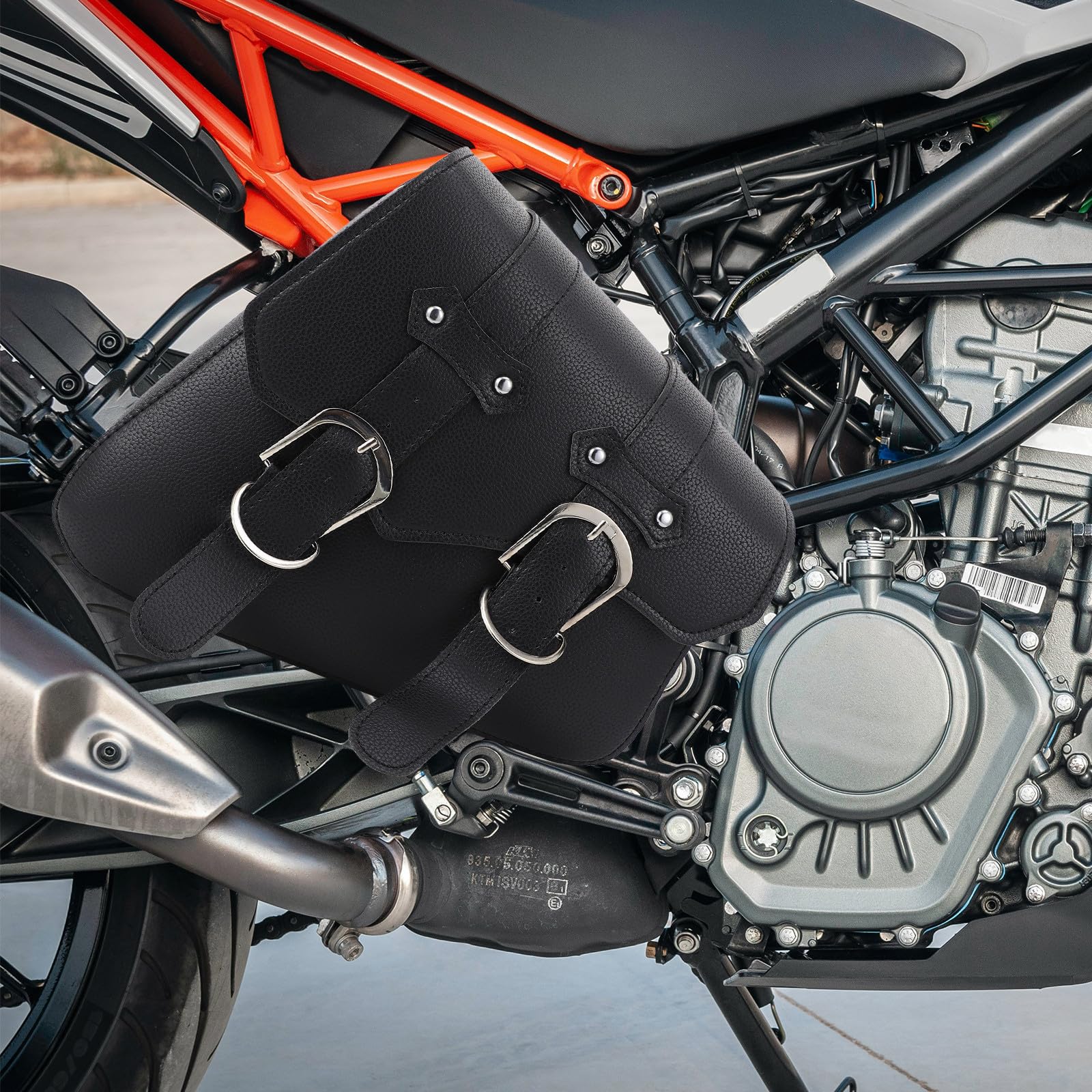 OSALADI Borsa Laterale Moto in Pelle Sintetica Nera, Pratica