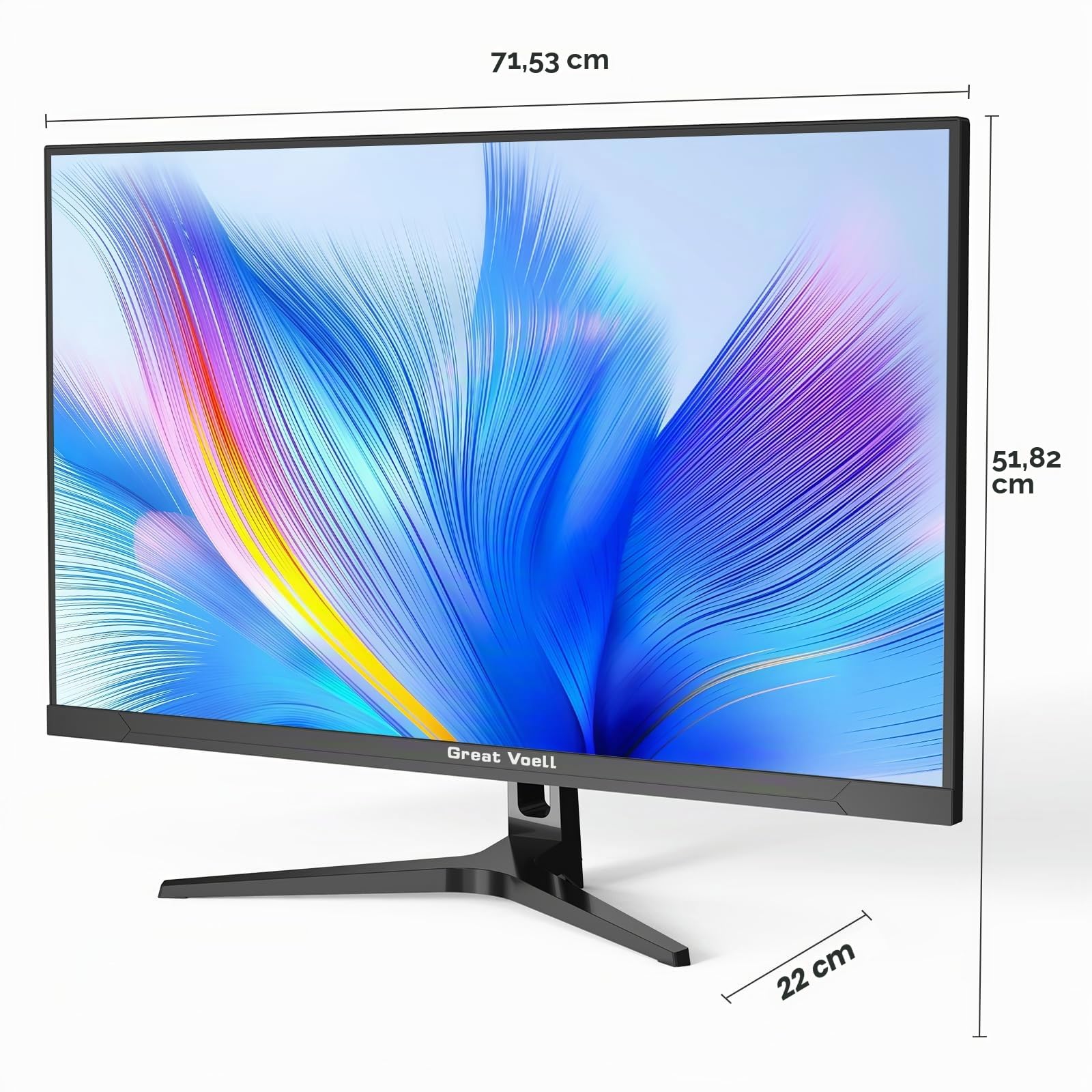 Great voell Monitor 32 Pulgadas 4K UHD HDR10 FreeSync 4000:1 Montaje VESA Edición Foto Oficio Entretenimiento Amplia Gama Colores