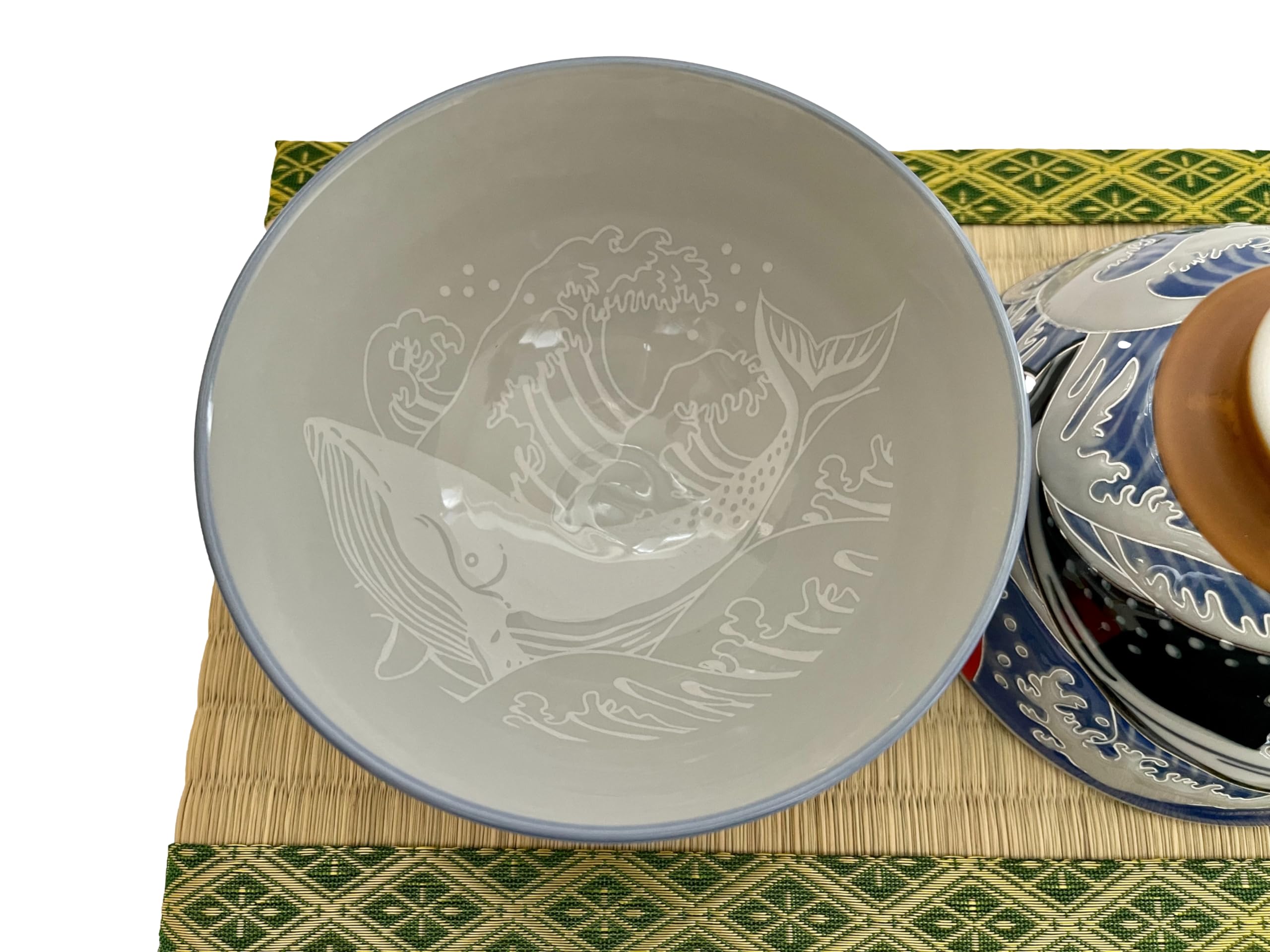 くじら様オーダー Amazon | j-pure hitomi 日本製 美濃焼 陶器 飯碗 セット くじらと波紋