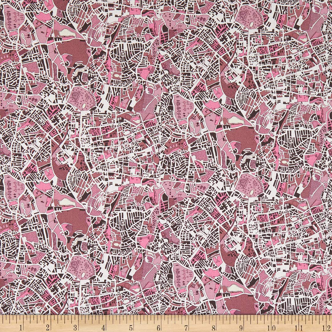 Liberty Fabrics Tana Lawn London Fields Pink, Fabric by the Yard