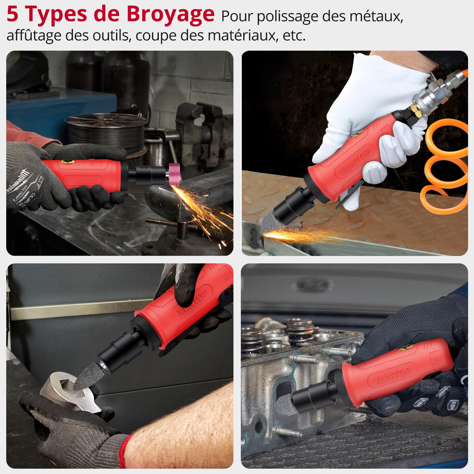 XUNTOP 1/4'' Meuleuse (Tête droite)