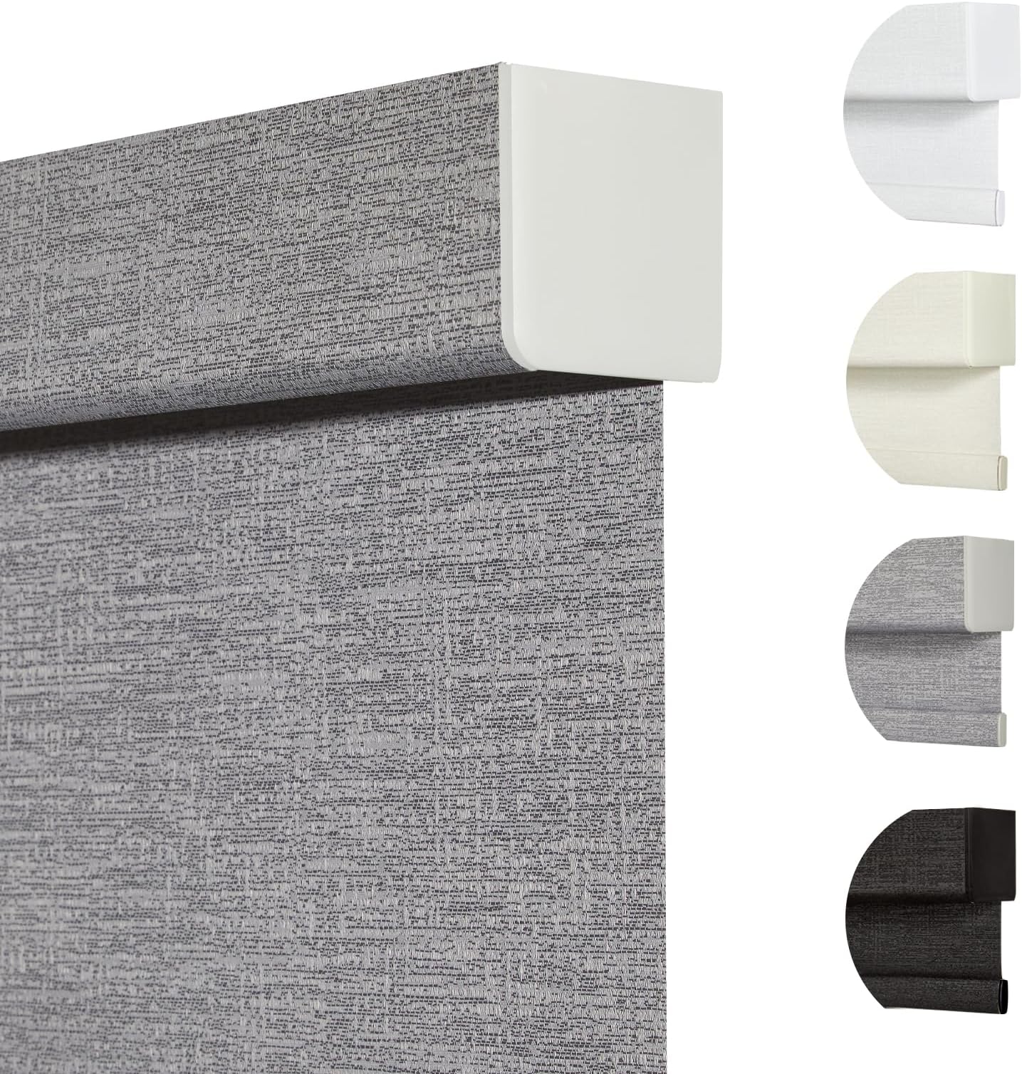 Persilux Blackout Roller Shades for Indoor Windows with Upgraded Cassette, Cordless Shades Window Blinds Pull Down for Doors, Easy to Install for Office/Living Room/Bedroom, Grey(47" W x 96" H)