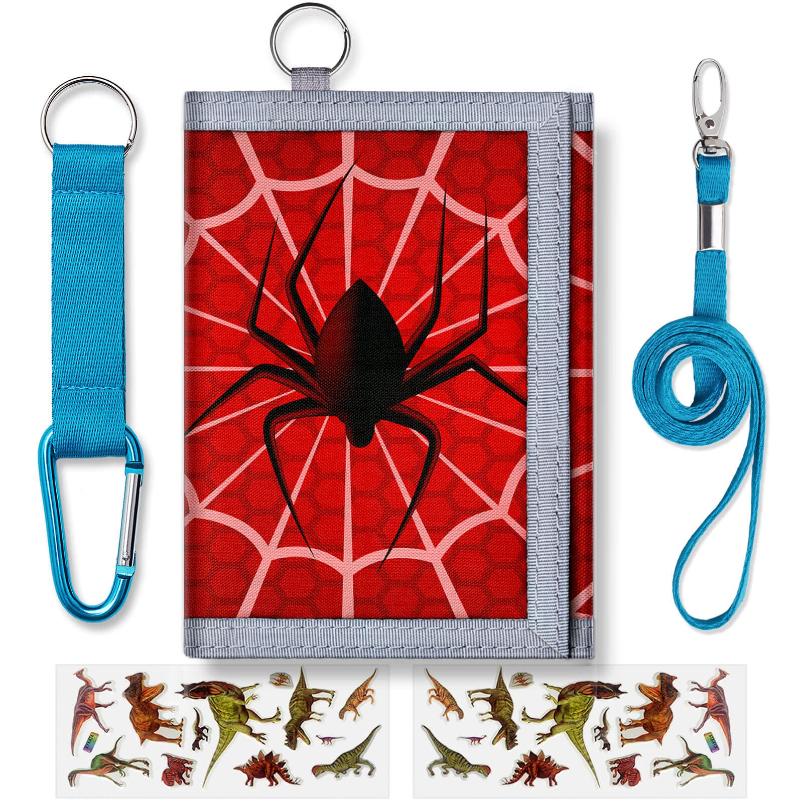 Kids Wallets for Boys With Coin Pocket Wallets for Kids Ages 5-7, Toddler Trifold Spider Wallet With 9 Card Holders,Novelty Wallet for Childrens Birthday Gifts