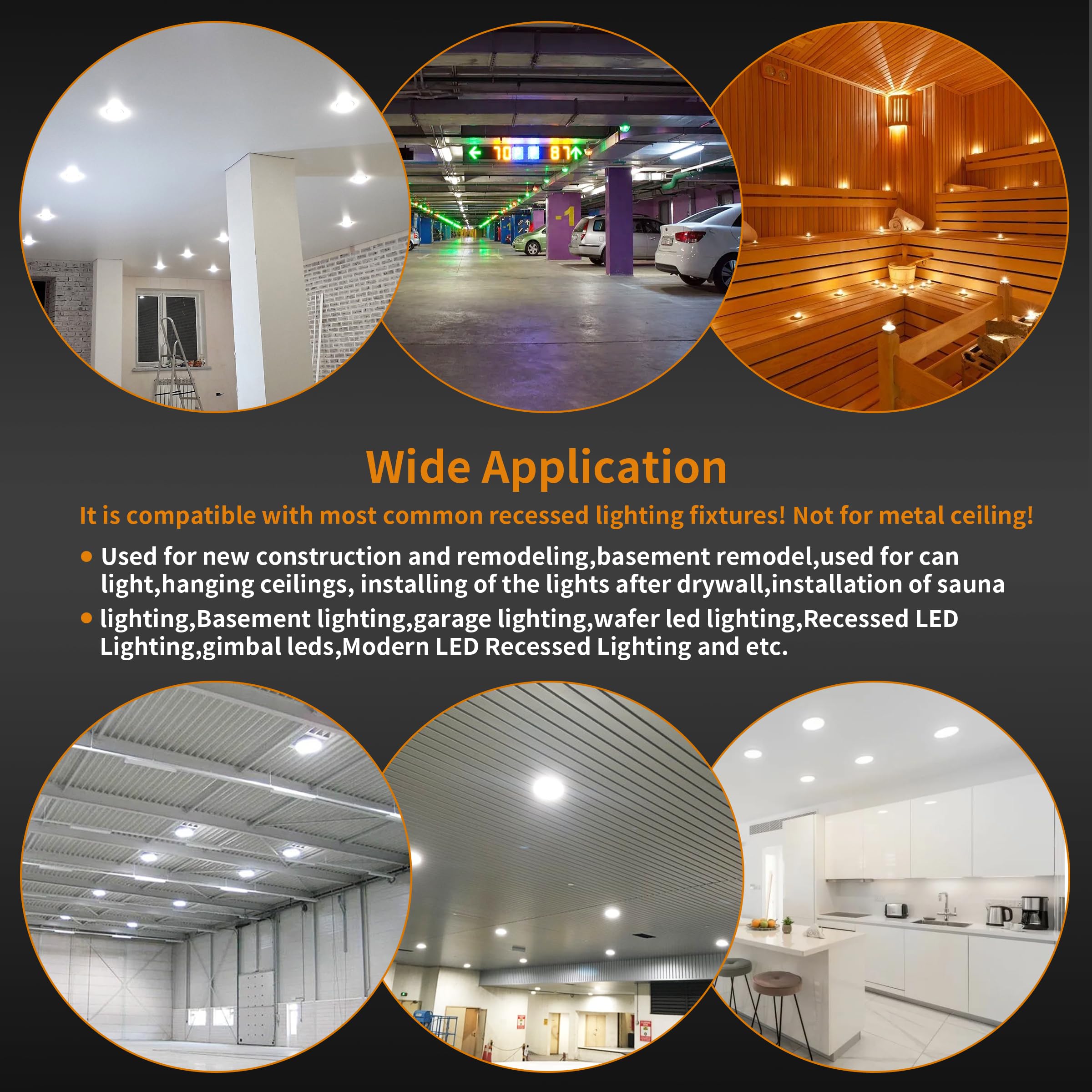 LED Recessed Lighting Housings - 3/4/6 Inch -6 LED Recessed Lighting Housings - 3/4/6 Inch -6