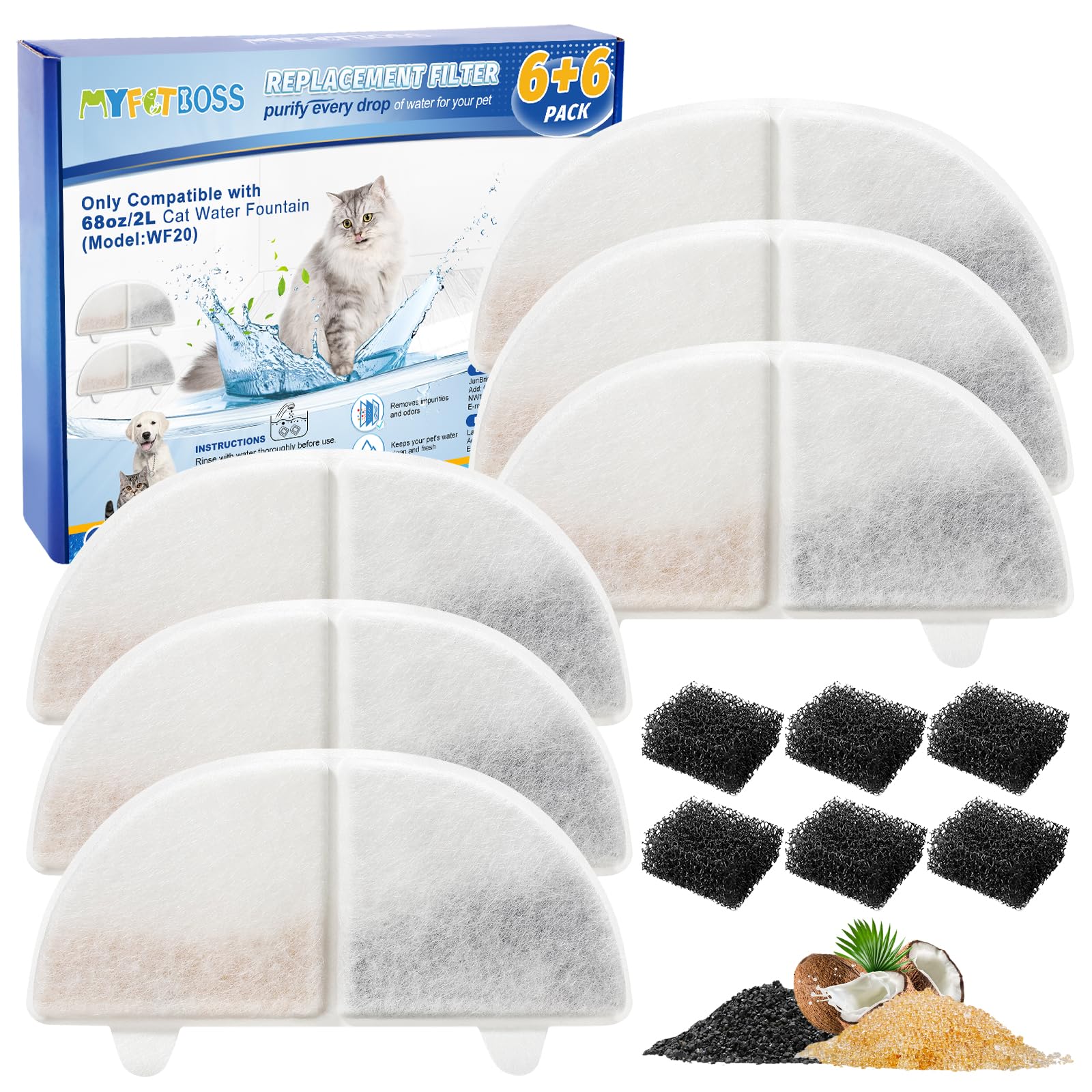 Fofnon Cat Water Fountain Filter MyfatBOSS Pet Fountain