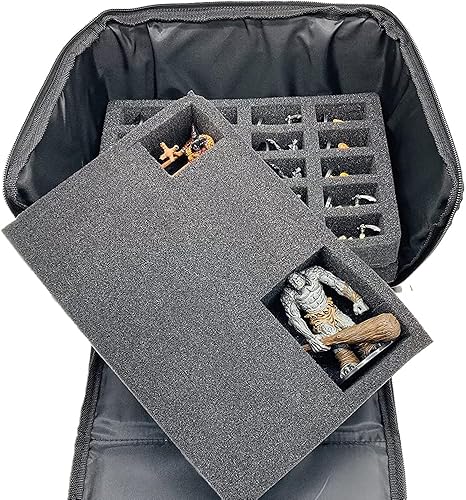 Miniatura 9 de Gargoyle - Estuche de transporte en miniatura - 80 ranuras de espuma para estuche de almacenamiento en miniatura de 1.102 in - Almacenamiento en