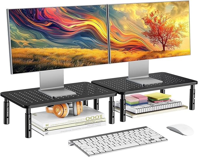 HUANUO Monitor Stand Riser 3 Height Adjustable Monitor Stand for Laptop, Computer, iMac, PC