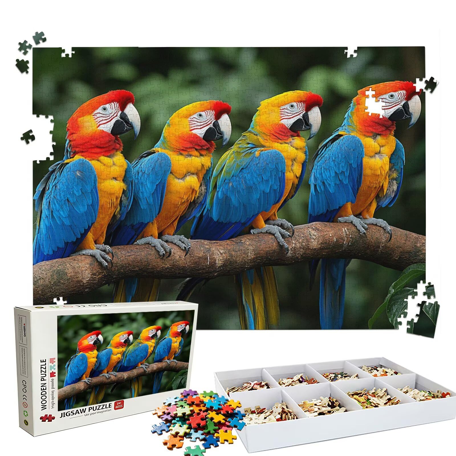 Puzzle 4000 Pezzi animale Pappagallo(2), Puzzle 4000 Pièces Challenge Impossible, Puzzles 141.5x87.5 cm Taglia Grande Adulti, Giochi Educativo per Famiglie, Idea Regalo Decorazioni Casa W3H-836