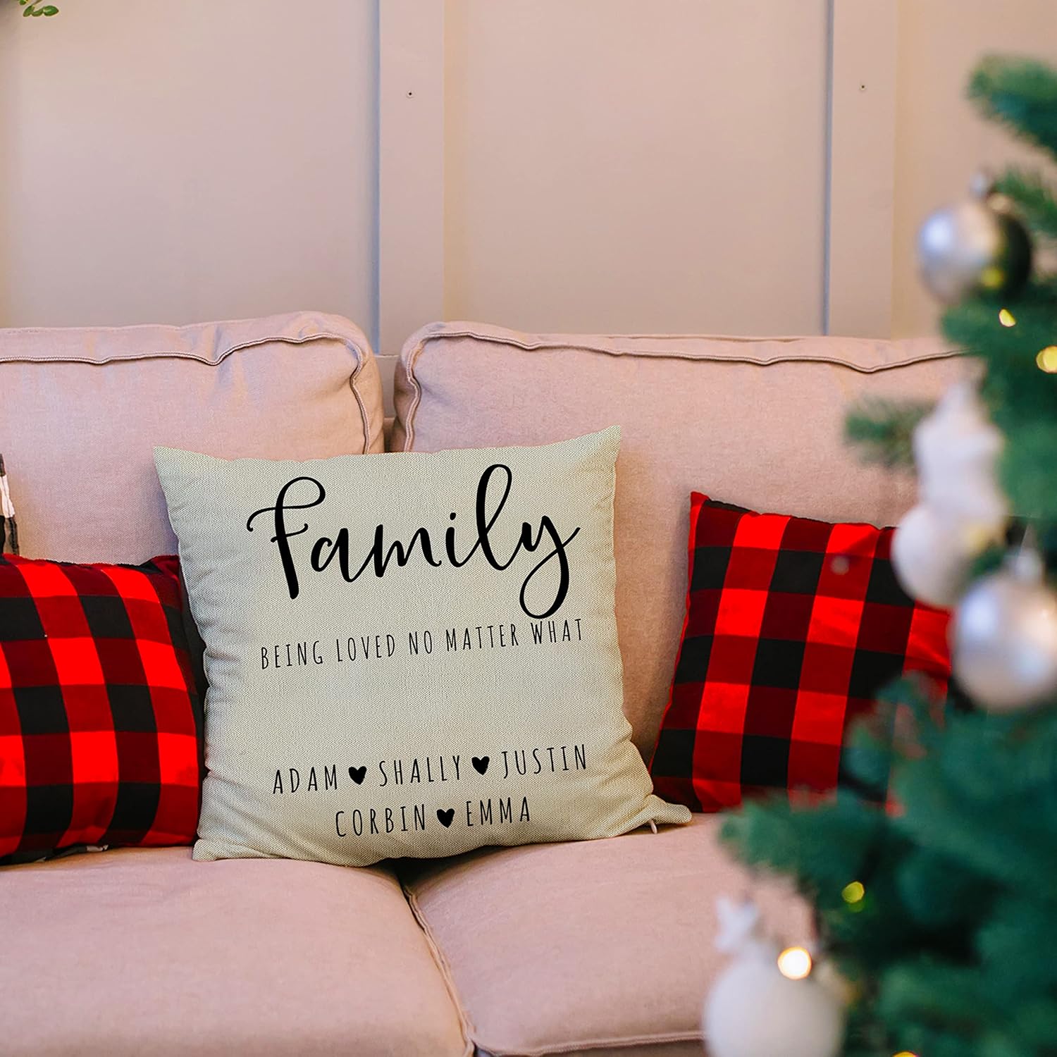 Personalized 'Grandkids Make Life More Grand' Throw Pillow Case – Custom for Grandma – 18x18 Inch Cotton Canvas Cushion Cover with Grandchildren's Names