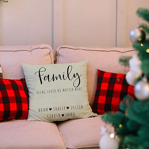 Miniatura 2 de Fundas de almohadón personalizadas para nombres de familia, decoración de la casa, funda de almohadón personalizada para Navidad, cumpleaños,