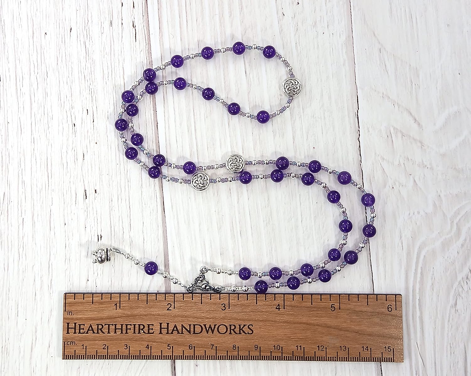 Cerridwen Prayer Bead Necklace in Amethyst: Welsh Celtic Goddess of Transformation and Inspiration