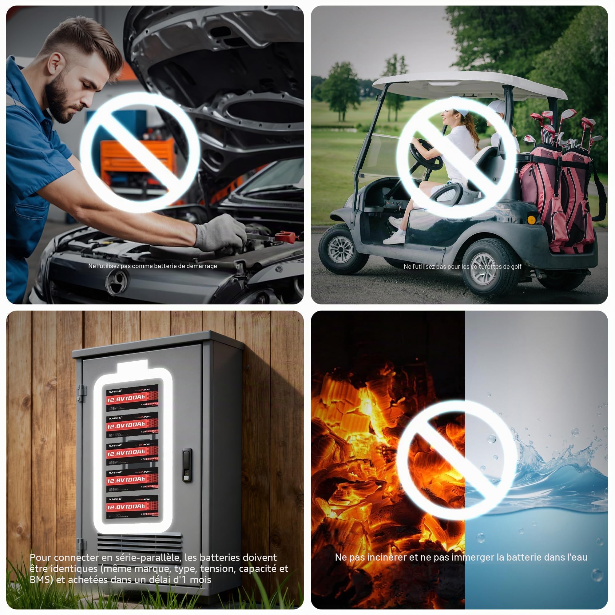 Batterie Lithium 12V 314Ah (300Ah) LiFePO4, 4,01 kWh BMS 200A | 15000 Cycles, Batterie LiFePO4 avec Protection Basse Température, Parfaite pour Camping-car, Solaire, Hors réseau