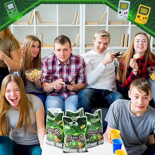 Miniatura 4 de Funrous 50 bolsas de regalo de fiesta de videojuegos, bolsas de plástico a granel para regalo, regalos de fiesta, suministros de cumpleaños con
