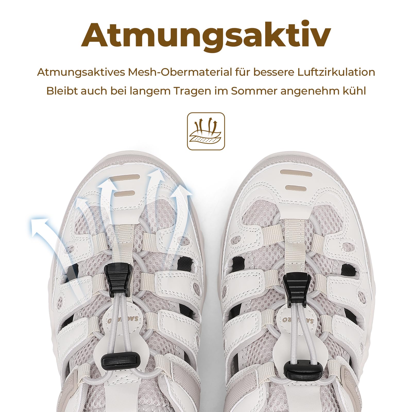 SAGUARO Damen Sandalen Rutschfest Atmungsaktiv Outdoor Sport Trekking & Wandersandalen, 36-42 EU