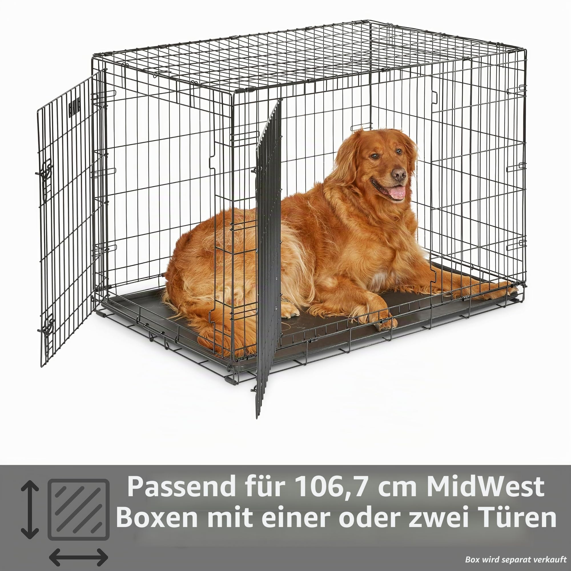 Ersatzwanne für 106 cm Hundeboxen, passend für alle Midwest- und New World-Boxen in 106 cm, vielseitig einsetzbar, Kunststoff, Schwarz