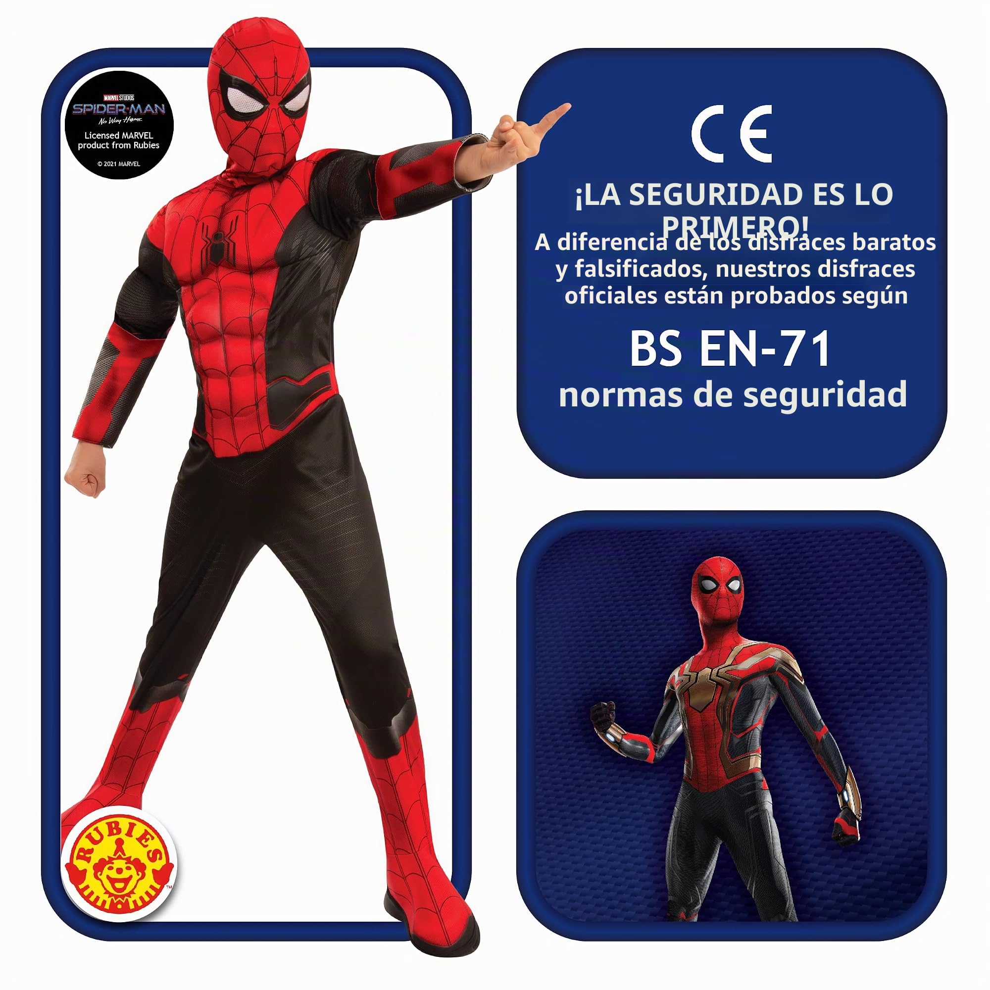 Rubies Disfraz de Spider-man Deluxe DISFRAZ DE LUJO PARA HOMBRE ARAÑA Unisex niños