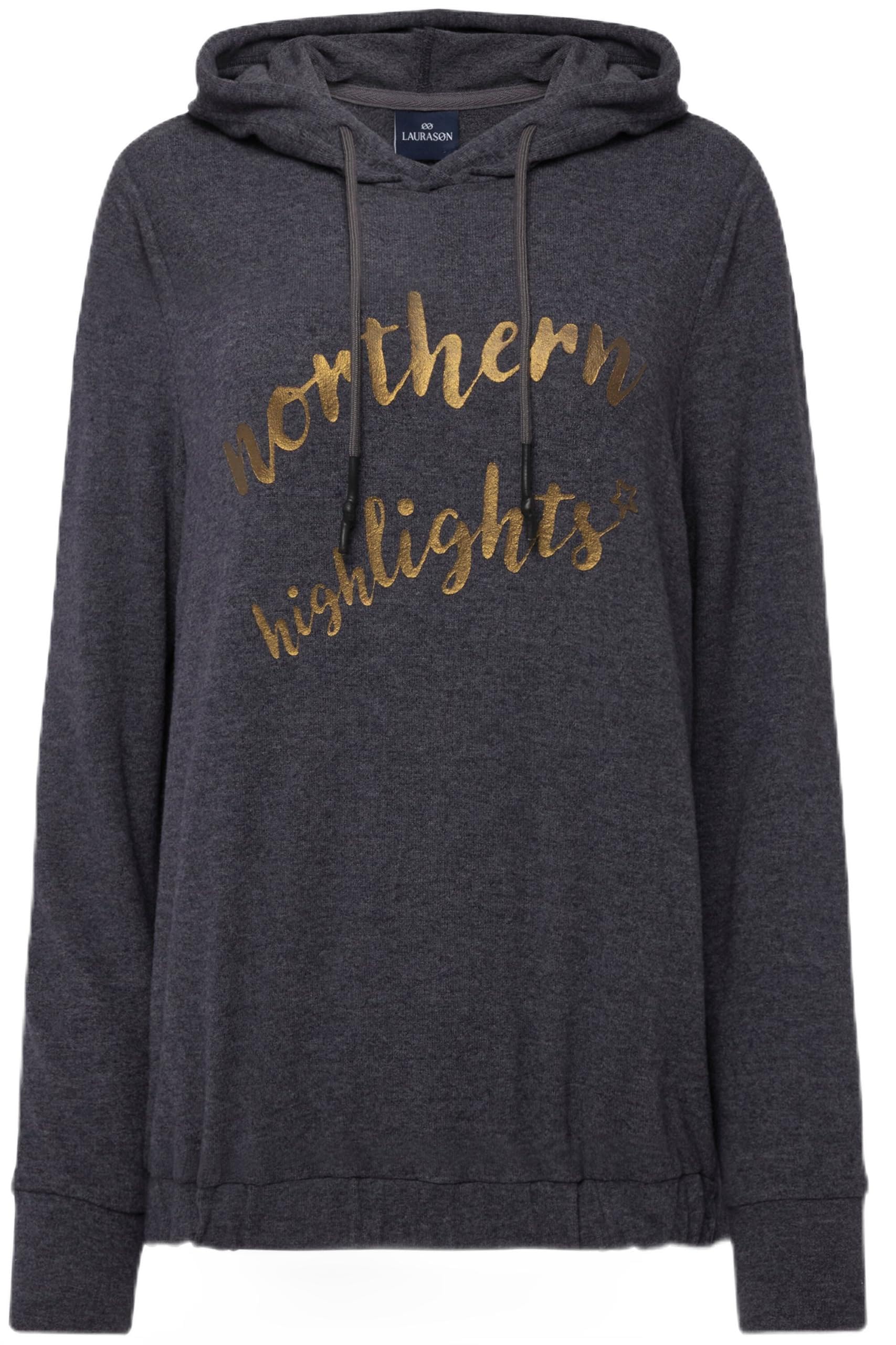 Laurasøn Hoodie, Statement Print, Kapuze, Langarm, elastischer Saum 823702