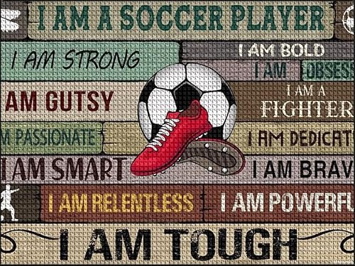 UPABLUNSO Kits de pintura de diamantes para jugador de fútbol, pintura de diamante fuerte, marco 5D para adultos, accesorios de números, artes y