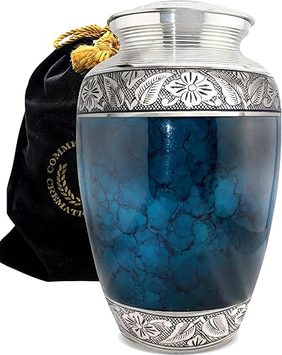 Miniatura 28 de Moonstone - Urnas de cremación azul para cenizas humanas, hombres adultos, para funeral u hogar. Urnas de cremación para hombres adultos, urnas