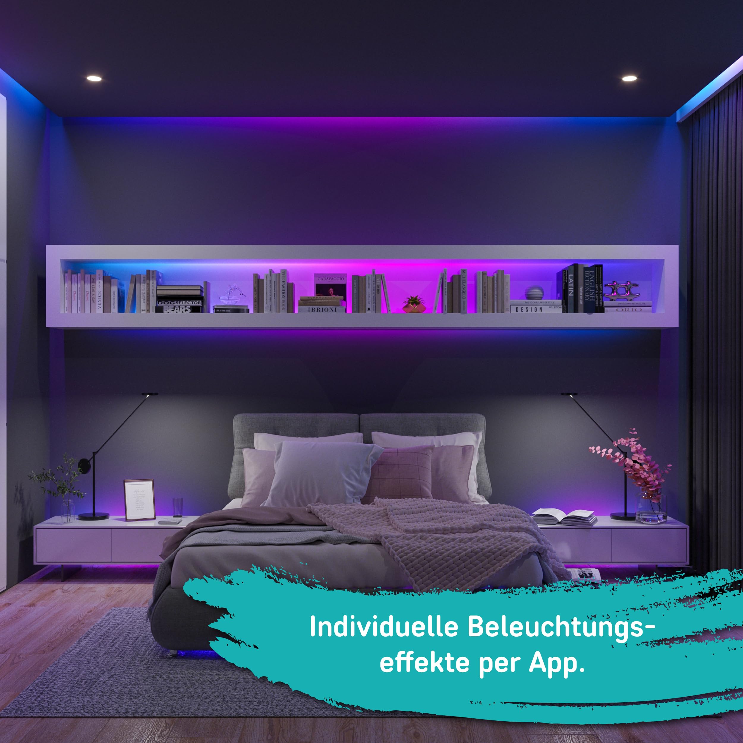 Müller-Licht Outdoor LED-Strip RGB mit music sensor und WLAN, per TUYA Smartphone-App steuerbar, 5 meter, selbstklebend