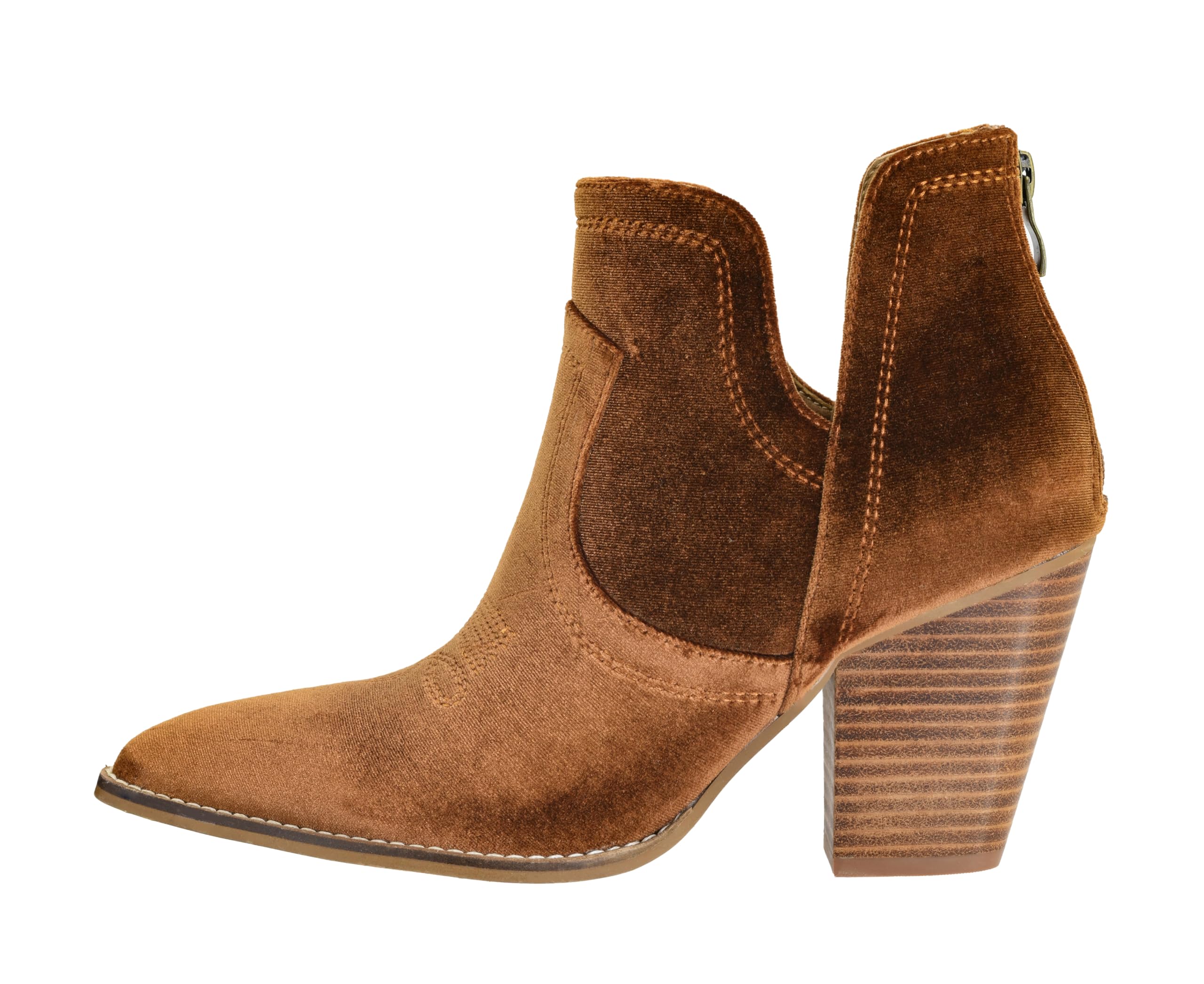 Corkys Footwear Hey Girl Womens Smoke Show Booties - Featuring a 3.5-Inch Stacked Heel, A Back Zipper, Corkys Soft EVA Insoles For All-Day Wear and