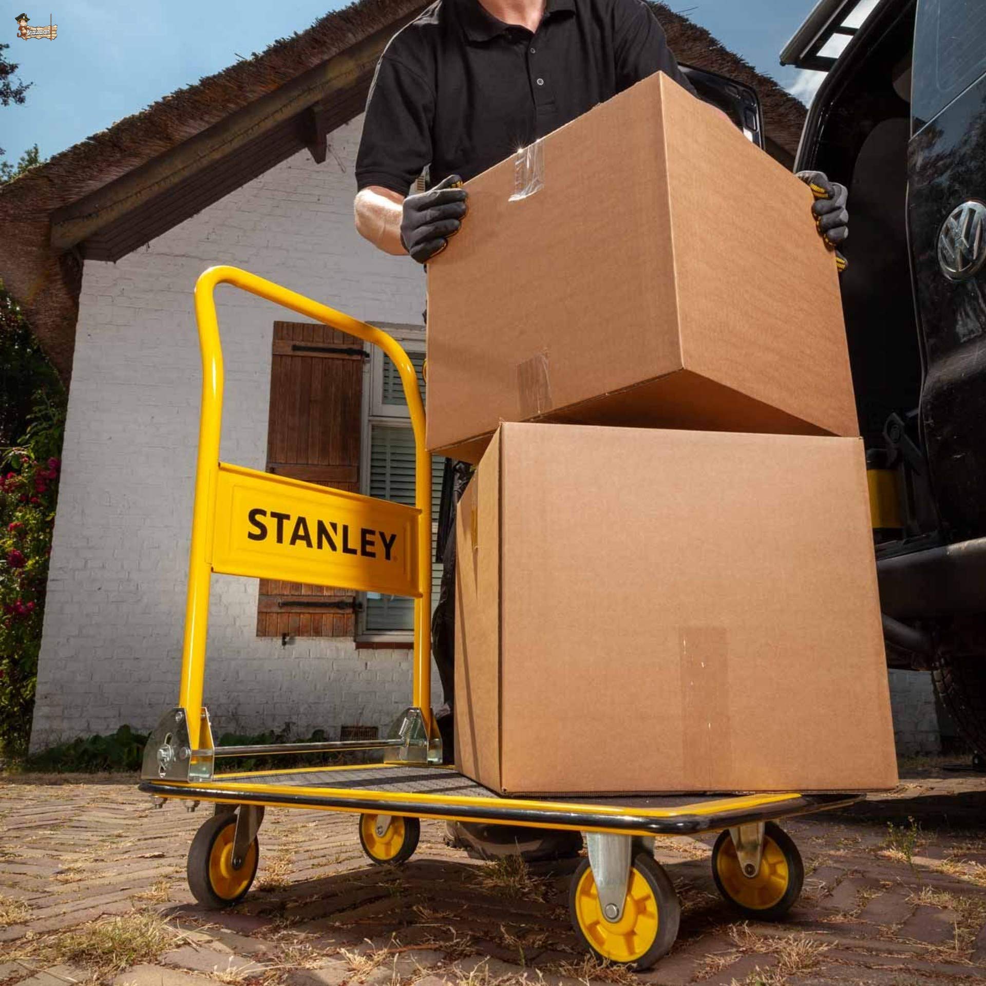 BricoLoco Carro Plegable Transporte con Ruedas. Transportador. Carretilla Plataforma. 150 kgs. de Carga. Industrial. Compacto fácil Almacenamiento. Ruedas multidireccionales.