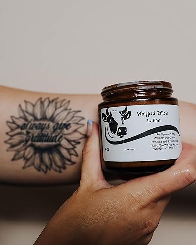 Miniatura 2 de (4oz) Handmade Whipped Tallow Lotion, Grass Fed Grass Finished Organic Tallow Balm- Natural Body Butter Infused With Mango Butter- for Eczema,