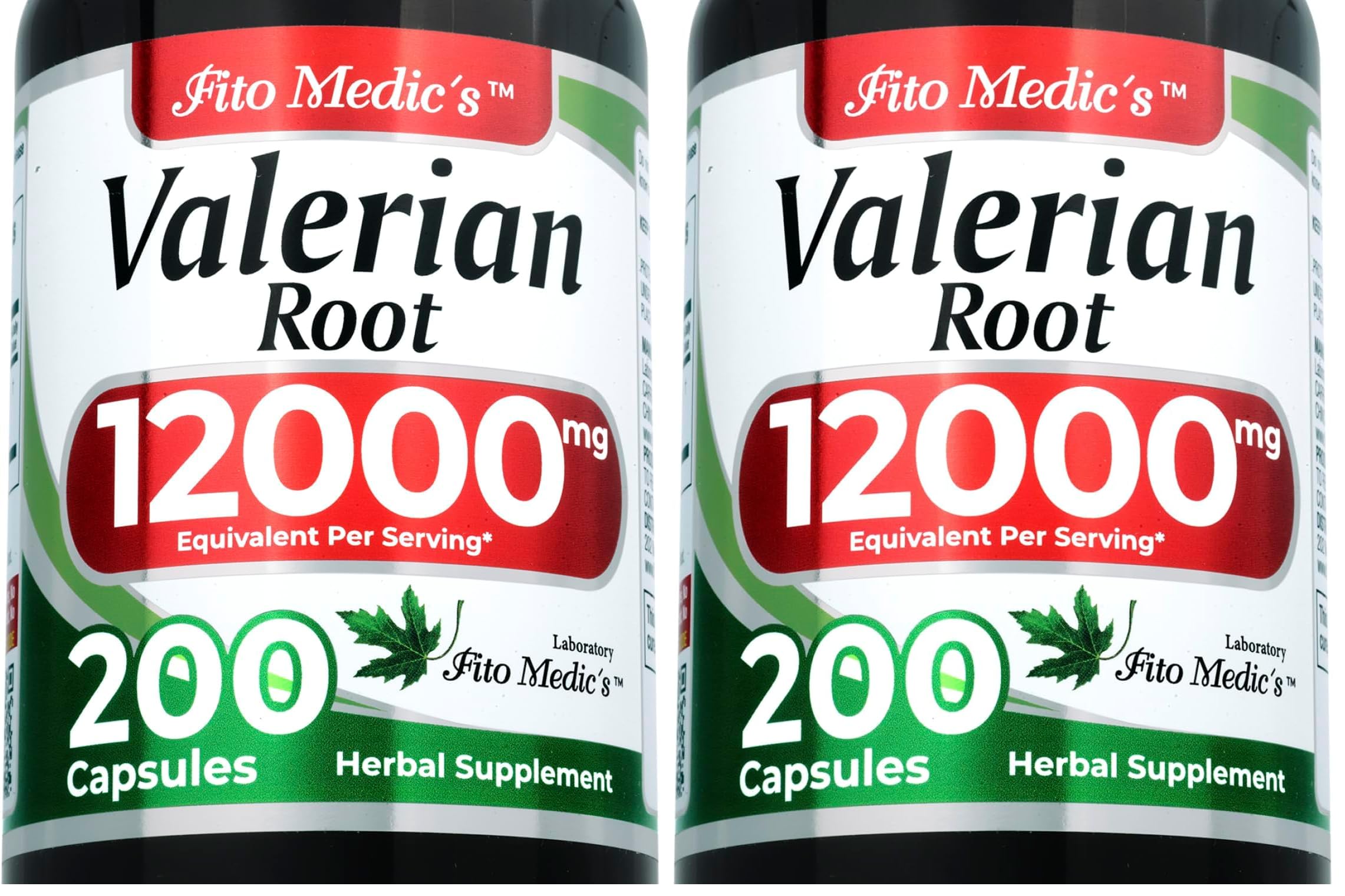FITO MEDIC'S Lab | Valerian Root Capsules |200 Capsules |12000 mg | Valerian Root Extract | Concentrate Extract |Ultra high Absorption. (Pack of 2) 200 Count (Pack of 2)