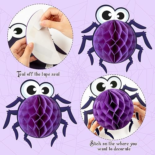 Miniatura 4 de Yopyame Juego de 109 tablones de anuncios para Halloween, diseño de araña, panal, diseño de araña, diseño de flores, borde de telaraña, borde de