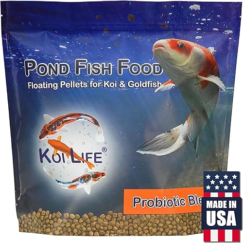 Mezcla probiótica de alimentos para peces de estanque, pellets flotantes de 3.5 libras para koi y peces de colores, alimentos de primera calidad en