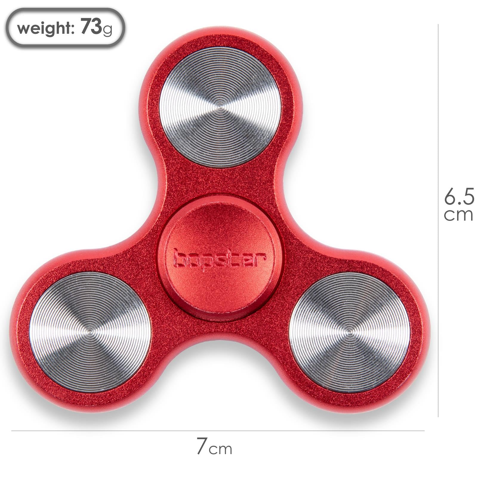bopster Spinner in metallo, spinner portatile tri-fidget per bambini e adulti, 4+ minuti di tempo di filatura, 73 g, giocattolo da scrivania liscio per la gestione dello stress, la concentrazione - 3