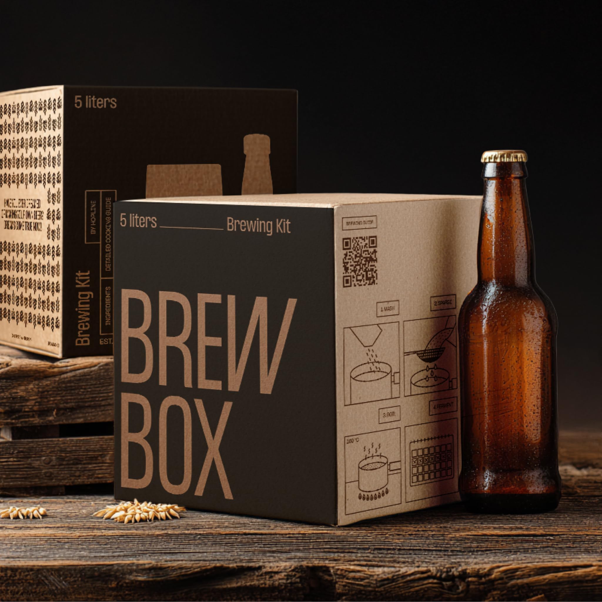 Hopline Bierbrauset Helles - Bier selber brauen - 5 Liter - Biergeschenk - Geschenke für Männer, Väter, Freunde - Geburtstagsgeschenk - Geschenkideen für Männer- Bier- Geschenke für Männer