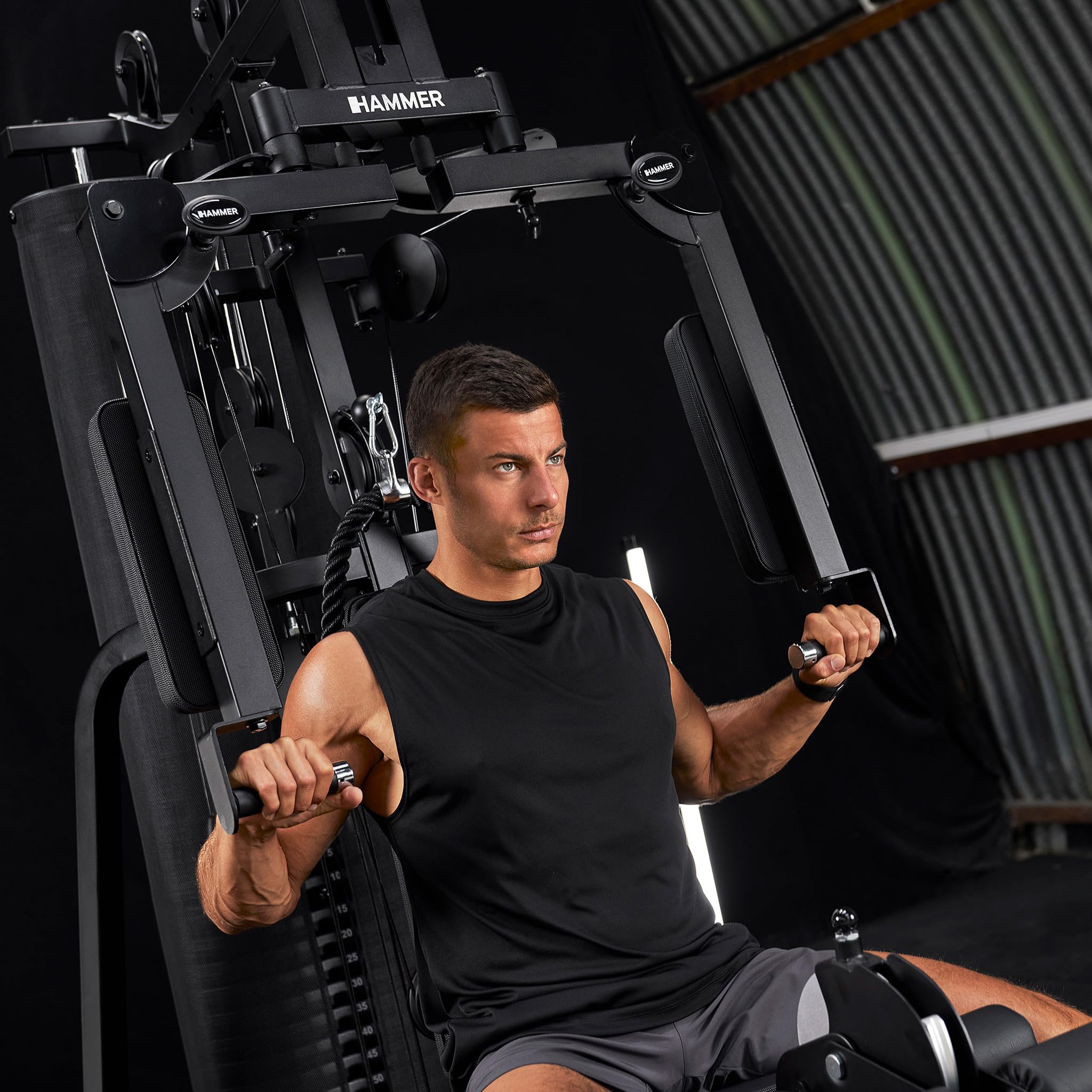 HAMMER Finnlo Kraftstation Autark 1500, Multigym, inkl. Zubehör, Fitnessstation für Zuhause, über 30 Übungen Trainingsstation Kraftstation für Zuhause