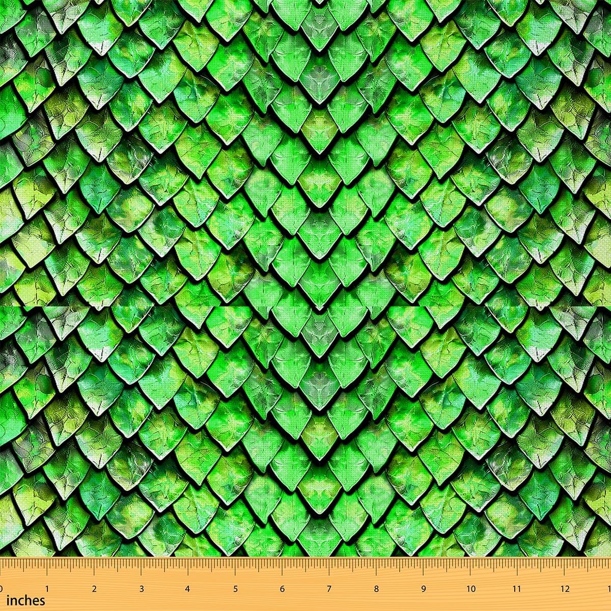 Feelyou Dragon Scale Upholstery Fabric for Chairs 2 Yards Wild Animal Skin Fabric by The Yard Decor Glitter Psychedelic Animal Waterproof Outdoor Fabric Wild Safari Theme Green Outdoor Fabric