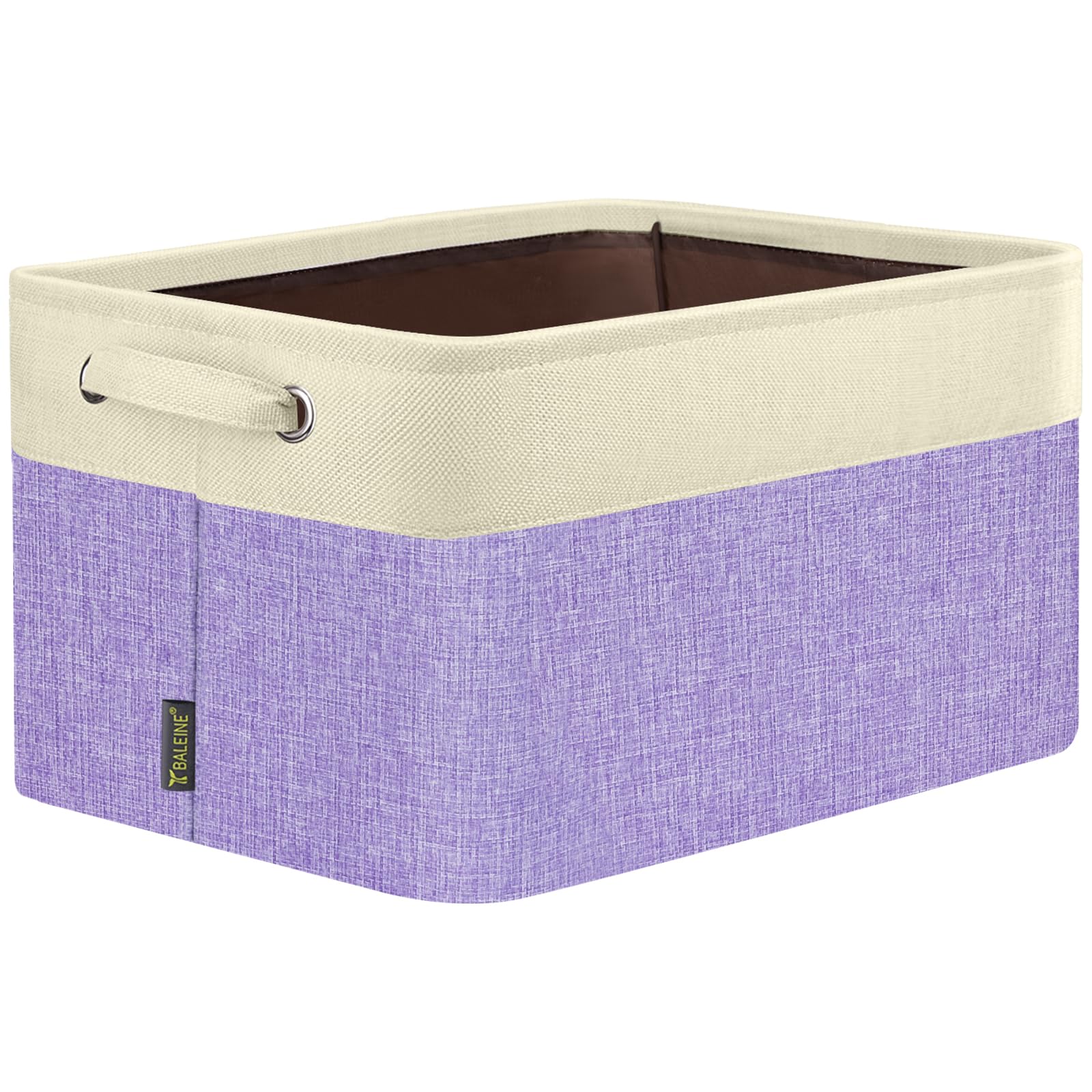 BALEINE 1 Pack Fabric Closet Storage Bins for Shelves, Linen Closet Organizers and Storage, Decorative Baskets for Organizing, Shelf, Clothes, Home, Office (Lavender, 15''x11''x9.5'')