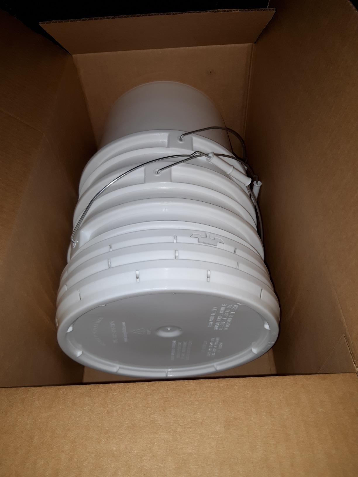 Ropak USA 3.5 gallon Food Grade White Plastic Bucket with Handle & Lid Set of 3