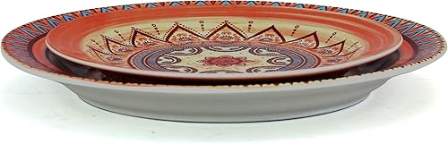 Miniatura 4 de Elama 's Zen Rust Mozaik - Juego de vajilla de cerámica de 16 piezas