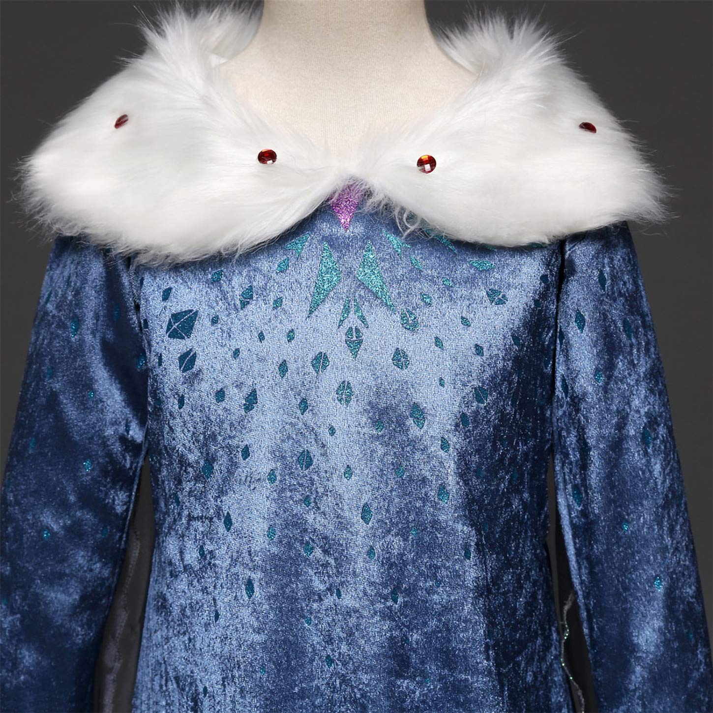 YOSICIL Cosplay Ragazze Vestito da Principessa Elsa con Mantello Vestito da Frozen Maniche Lunghe Costume Dolce Costume esta Cerimonia Halloween Natale 3-9 Anni