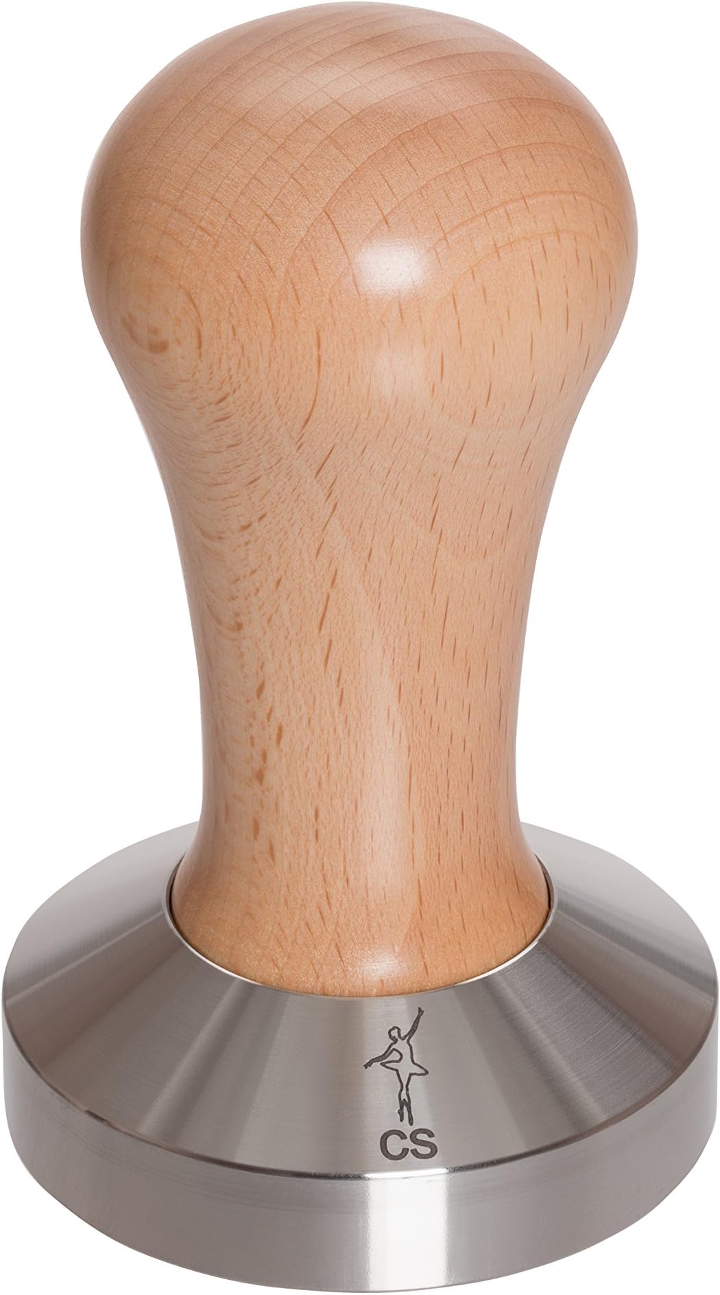 Tamper - Espresso Tamper – 58mm Tamper - Coffee Tamper Stand Series - Coffee Press Tool - Tamper Espresso - Stainless Steel Espresso Tamper - Handle Solid Wood – Pressure Base Tampers (58mm, Natural)
