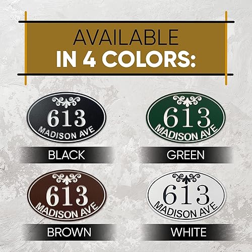 Miniatura 7 de Carvature - Números de casa y nombre de calle, placa de número de casa, placa de dirección de casa, número de dirección, letrero de número de casa,